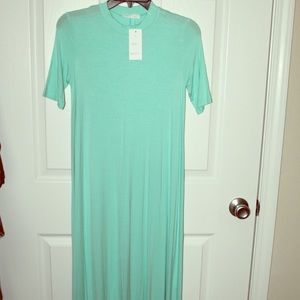 Blue-green maxi dress
